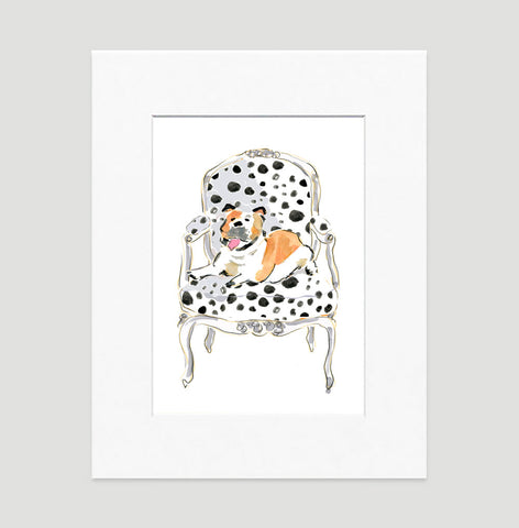 Boris The Bulldog Art Print - Dog Illustrations Wall Art Collection-Di Lewis