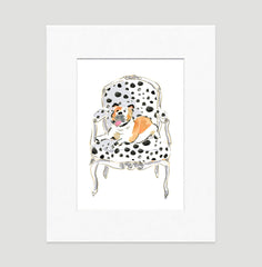 Boris The Bulldog Art Print - Dog Illustrations Wall Art Collection-Di Lewis