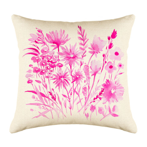 Pink Botanical Floral Throw Pillow Cover - Decorative Designs Throw Pillow Cover Collection