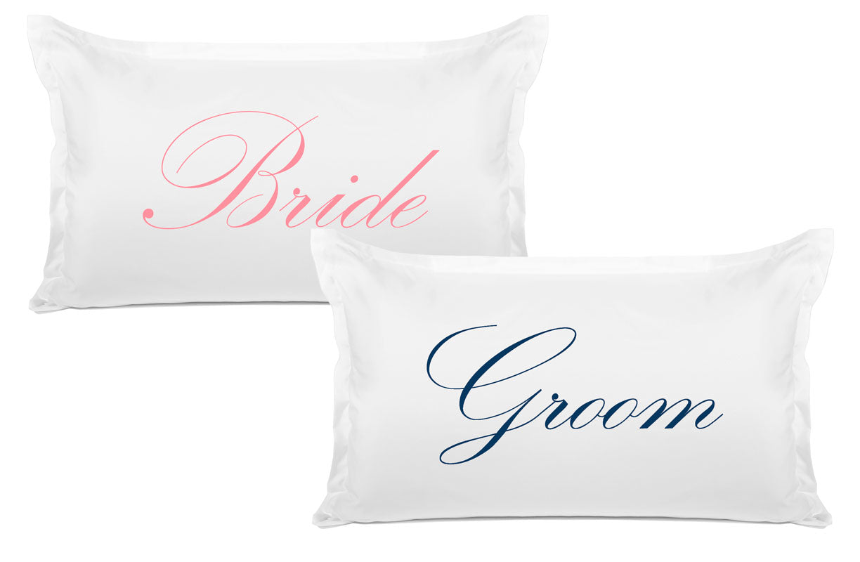 Bride, Groom - His & Hers Pillowcase Collection-Di Lewis