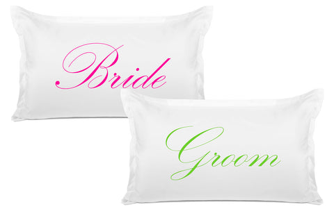 Bride, Groom - His & Hers Pillowcase Collection-Di Lewis