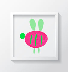Buzzy Bee (Pink) Art Print - Kids Wall Art Collection-Di Lewis