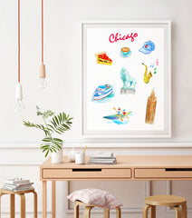 Chicago Art Print - Travel Print Wall Art Collection-Di Lewis