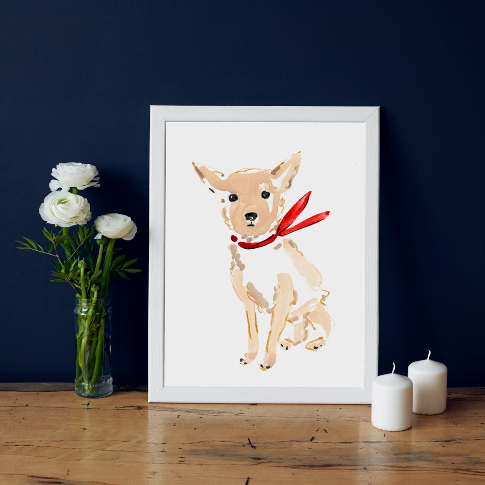 Caesar Chihuahua Art Print - Dog Illustrations Wall Art Collection-Di Lewis