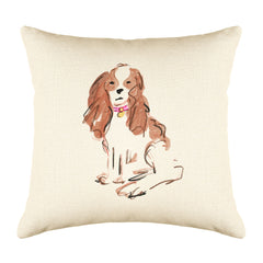 Sparky Spaniel Throw Pillow Cover - Dog Illustration Throw Pillow Cover Collection-Di Lewis