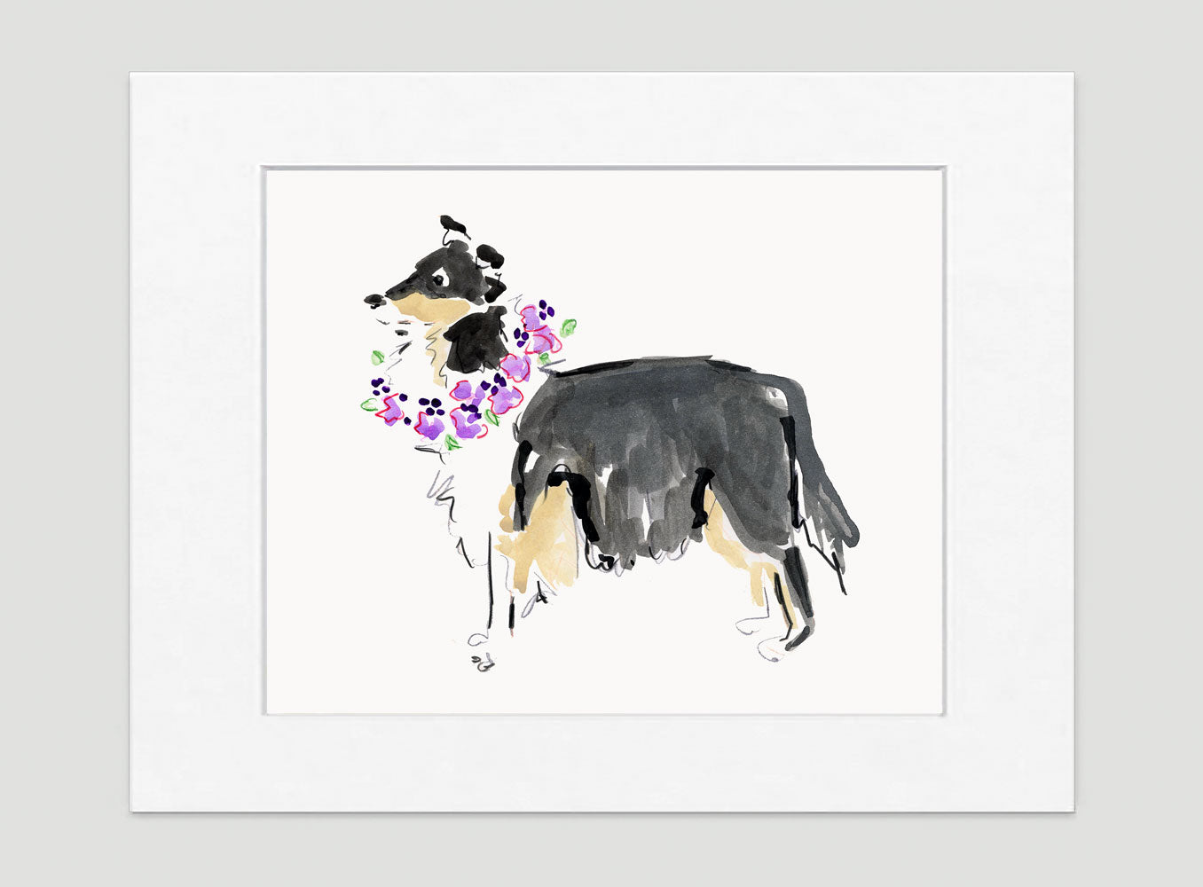 Cleo Collie Art Print - Dog Illustrations Wall Art Collection-Di Lewis