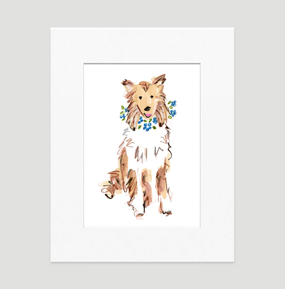 Cassie Collie Art Print - Dog Illustrations Wall Art Collection-Di Lewis