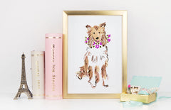 Coco Collie Art Print - Dog Illustrations Wall Art Collection-Di Lewis