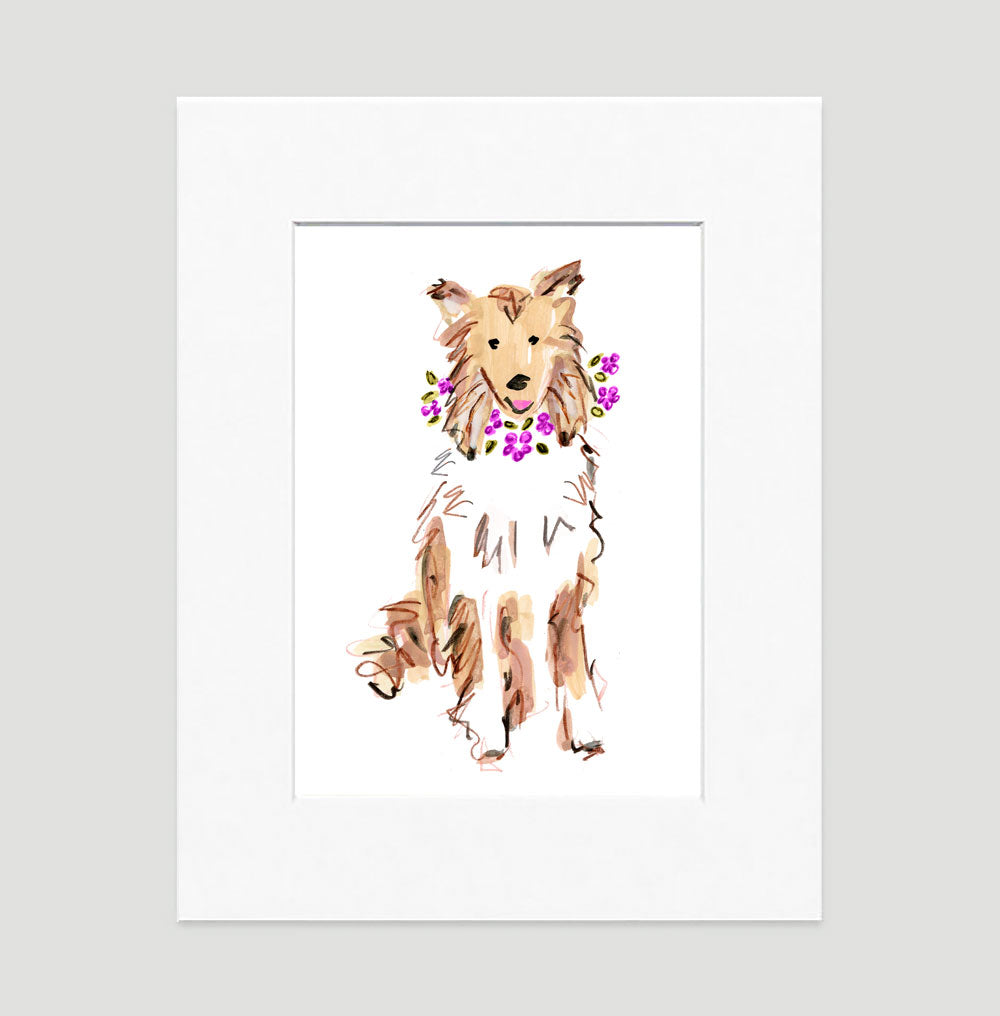 Coco Collie Art Print - Dog Illustrations Wall Art Collection-Di Lewis