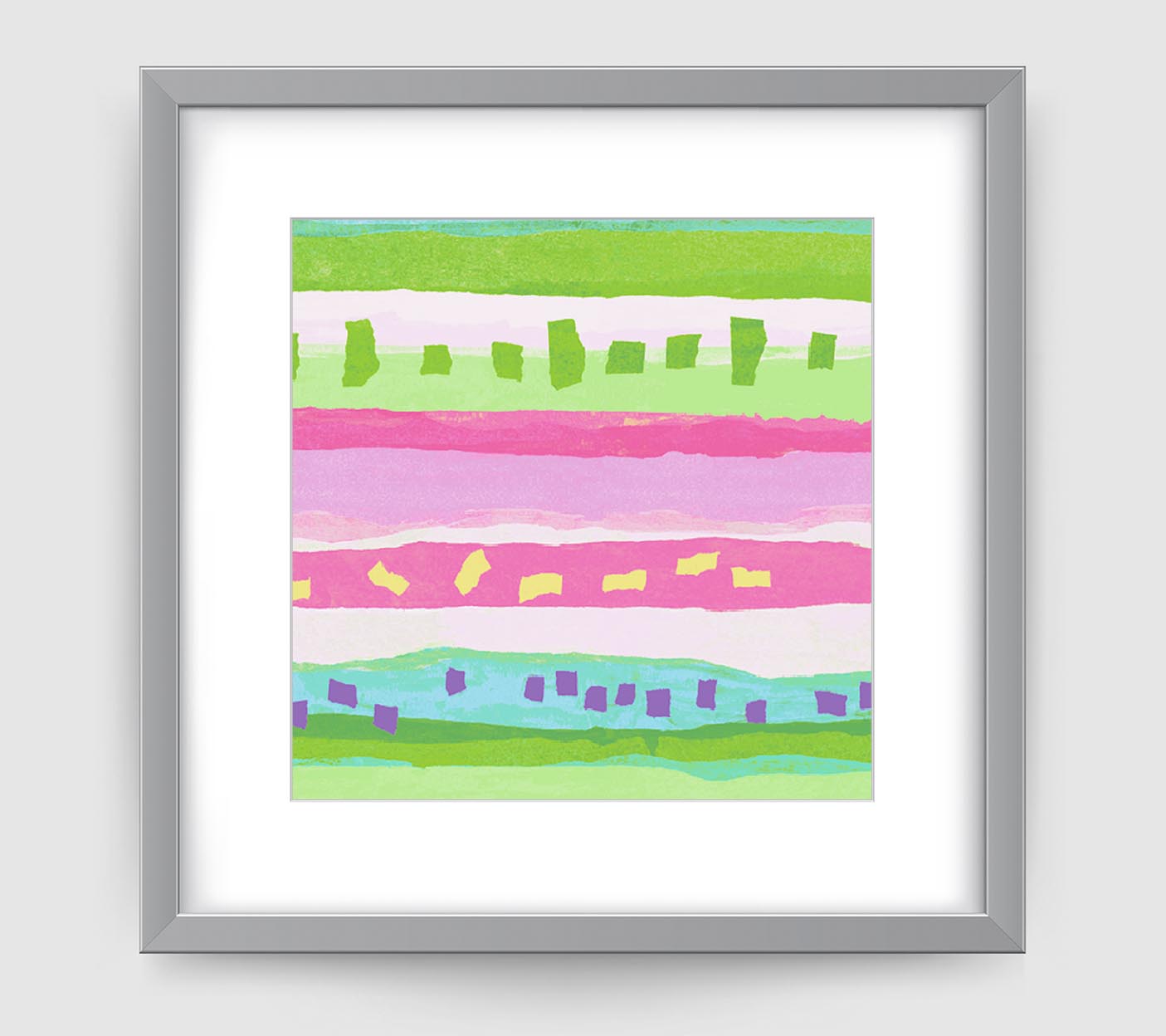 Confetti Pink Green Art Print - Abstract Art Wall Decor Collection-Di Lewis