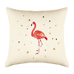 Fergie Flamingo Throw Pillow Cover - Animal Illustrations Throw Pillow Cover Collection-Di Lewis