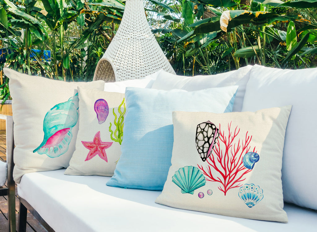 Coral Reef Throw Pillow Cover Coastal Print Di Lewis