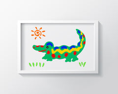 Crocodile Rock Art Print - Kids Wall Art Collection-Di Lewis