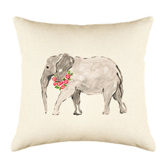 Ella Elephant Throw Pillow Cover - Animal Illustrations Throw Pillow Cover Collection-Di Lewis