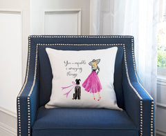 Fabulous Me Throw Pillow Cover - Dog Illustration Throw Pillow Cover Collection-Di Lewis