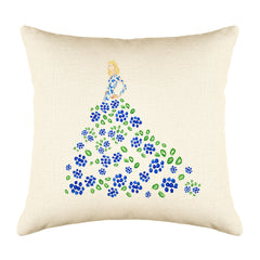 Fashionista Blue Green Throw Pillow Cover - Fashion Illustrations Throw Pillow Cover Collection-Di Lewis