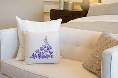 Fashionista Purple Blue Throw Pillow Cover - Fashion Illustrations Throw Pillow Cover Collection-Di Lewis