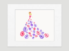 Fashionista Purple Pink Art Print - Fashion Illustration Wall Art Collection-Di Lewis