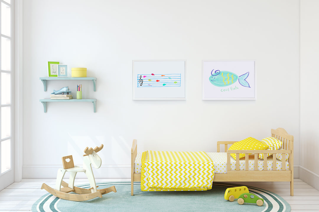 Fish Notes Art Print - Kids Wall Art Collection-Di Lewis