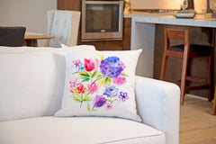 Floral Bouquet Throw Pillow Cover - Decorative Designs Throw Pillow Cover Collection