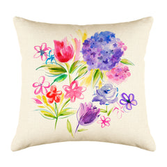 Floral Bouquet Throw Pillow Cover - Decorative Designs Throw Pillow Cover Collection