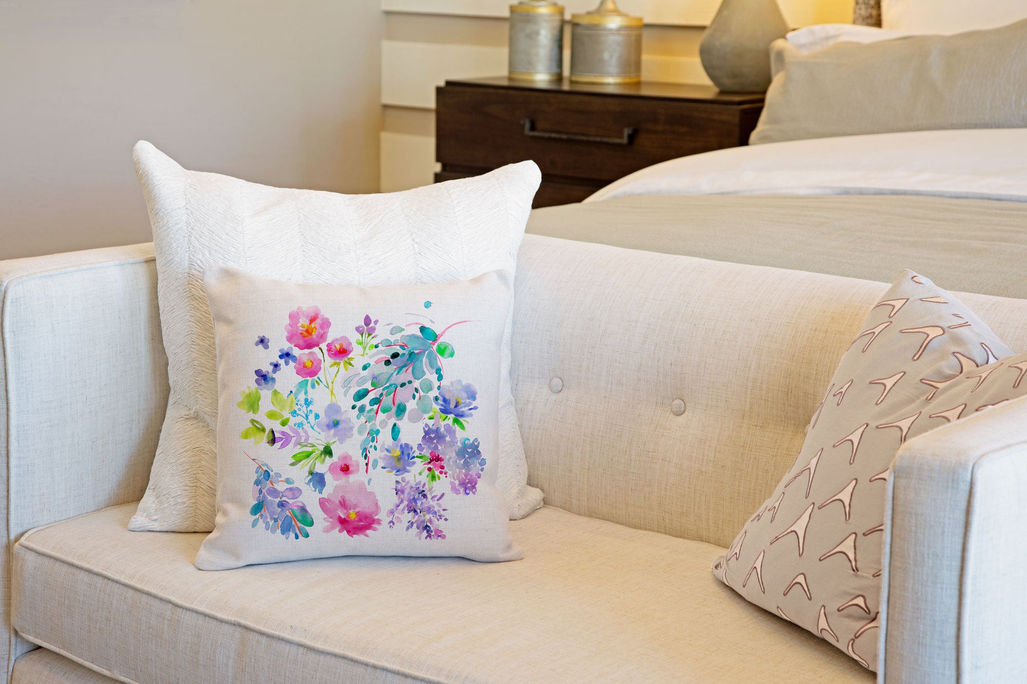 Flower Garden Throw Pillow Cover - Decorative Designs Throw Pillow Cover Collection