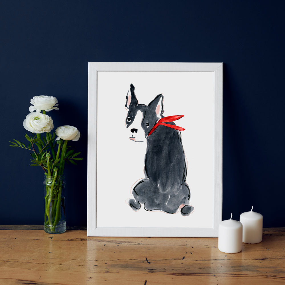 Bailey Bulldog Art Print - Dog Illustrations Wall Art Collection-Di Lewis