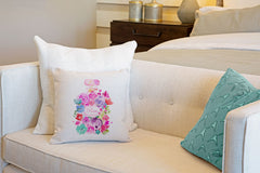 French Floral Perfume Bottle Pillow Cover - Decorative Designs Throw Pillow Cover Collection-Di Lewis