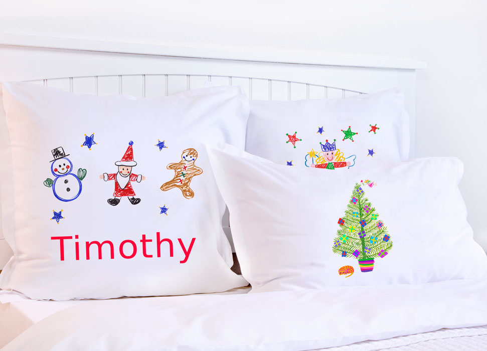 Snowman, Santa, Gingerbread Man - Kids Personalized Pillowcase Collection
