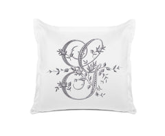 Vintage French Monogram Letter G Pillowcase