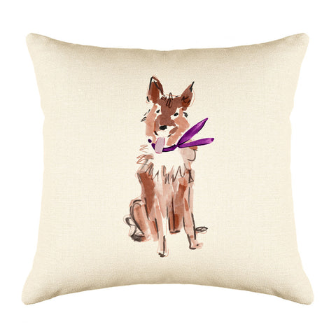 Sammy Shepard Throw Pillow Cover - Dog Illustration Throw Pillow Cover Collection-Di Lewis