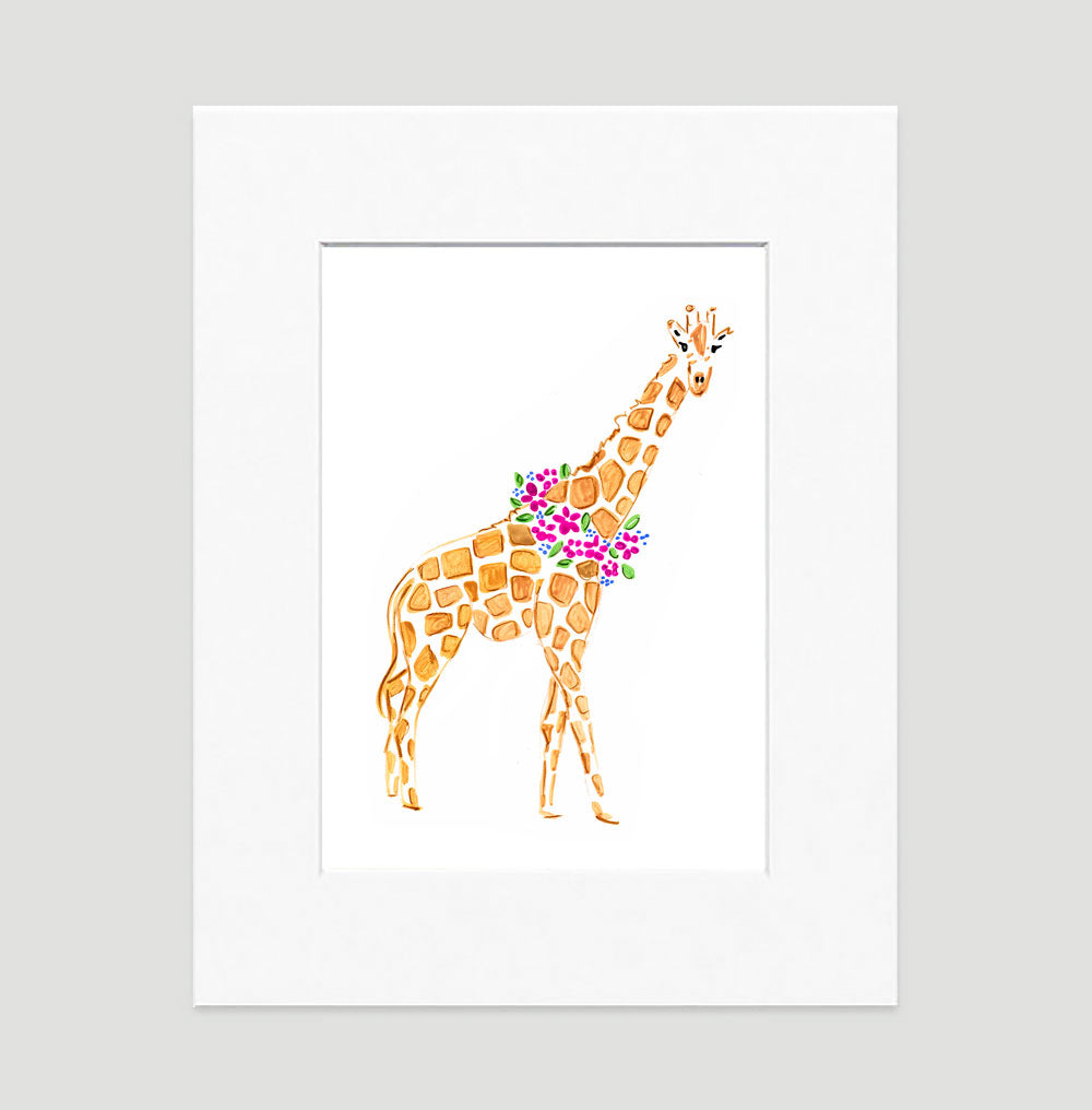 Gina Giraffe Art Print - Animal Illustrations Wall Art Collection-Di Lewis
