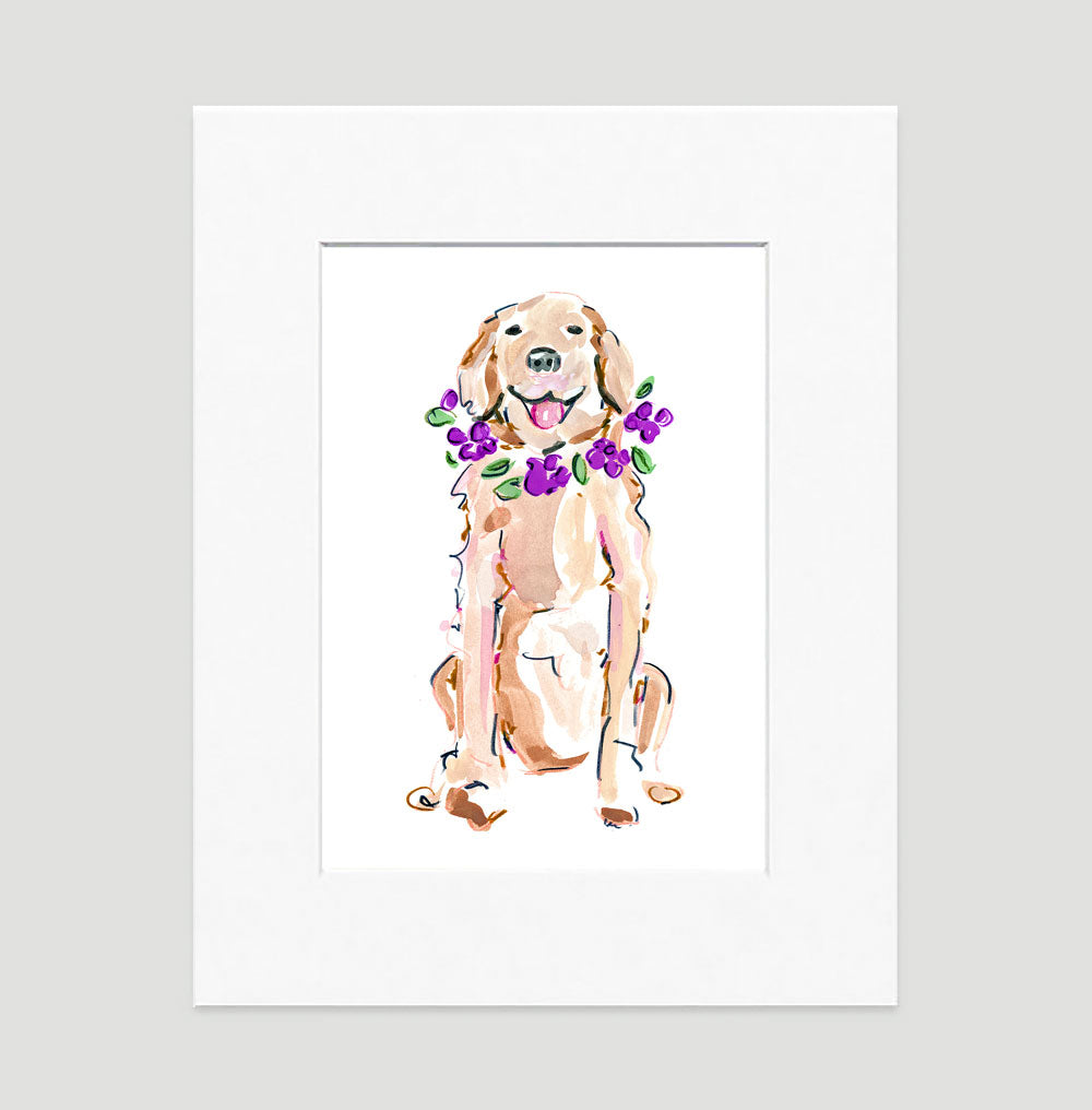 Goldie Retriever Art Print - Dog Illustrations Wall Art Collection-Di Lewis