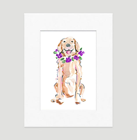 Goldie Retriever Art Print - Dog Illustrations Wall Art Collection-Di Lewis
