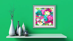 Monet Pink Green Art Print - Impressionist Art Wall Decor Collection-Di Lewis