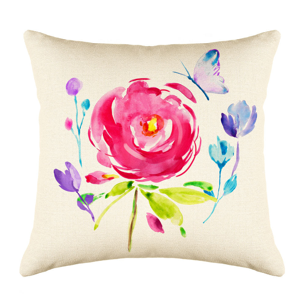 Happy Flower Throw Pillow Cover - Decorative Designs Throw Pillow Cover Collection