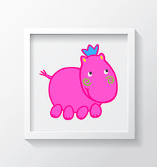 Henrietta Hippo Art Print - Kids Wall Art Collection-Di Lewis