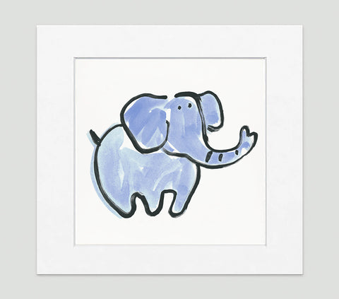 Jumbo (Blue) Art Print - Kids Wall Art Collection-Di Lewis