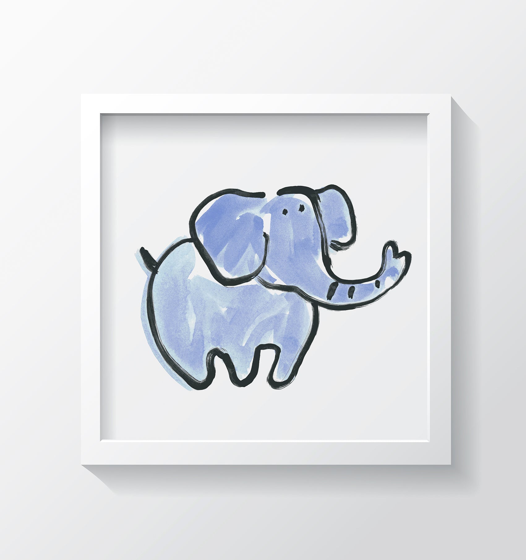 Blue Jumbo Elephant - Kids Bedroom Wall Art Collection-Di Lewis