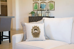 Lieutenant Husky Throw Pillow Cover - Dog Illustration Throw Pillow Cover Collection-Di Lewis