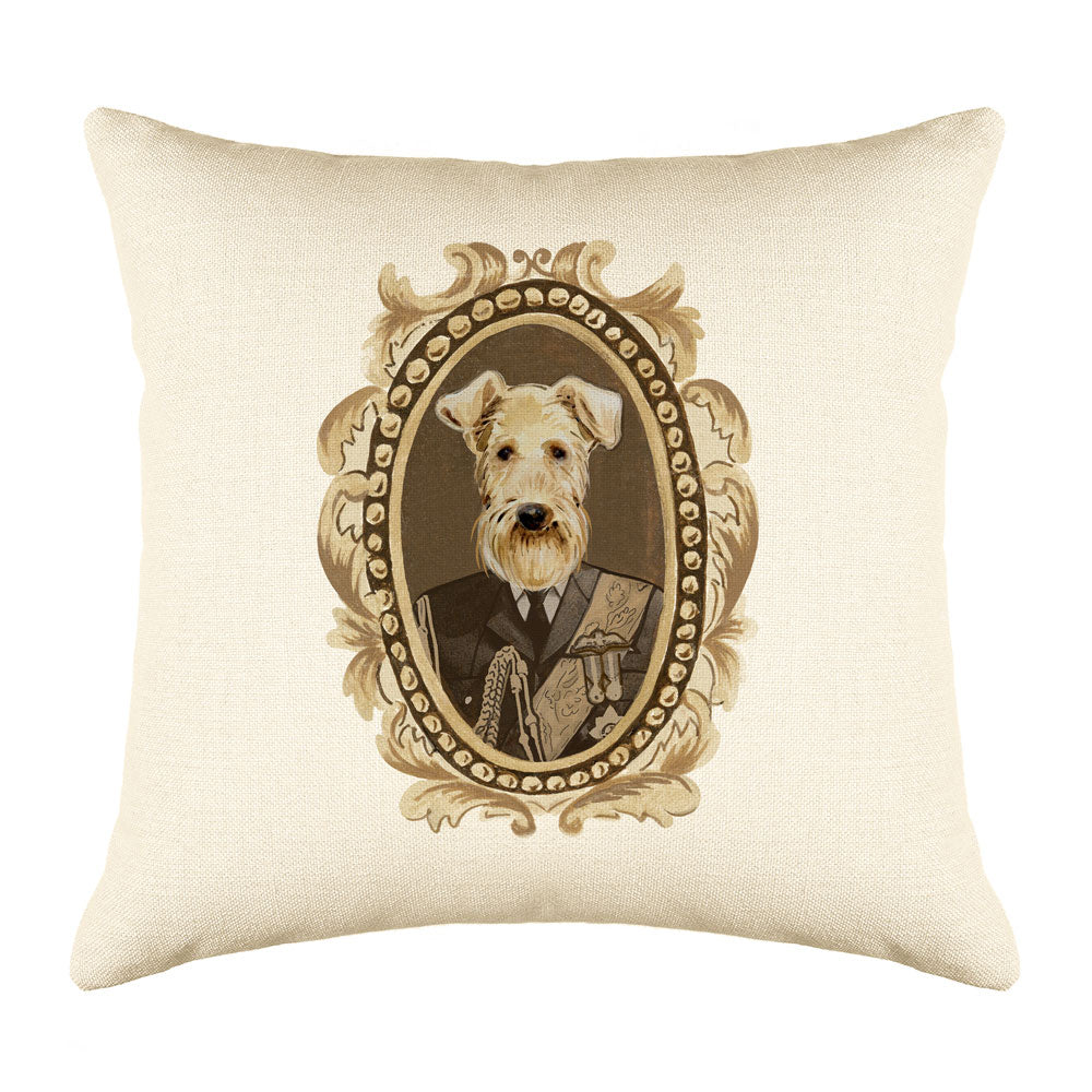 Lord Airedale Throw Pillow Cover - Dog Illustration Throw Pillow Cover Collection-Di Lewis