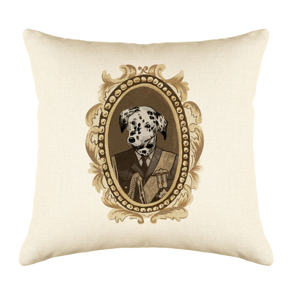 Lord Dalmatian Throw Pillow Cover - Dog Illustration Throw Pillow Cover Collection-Di Lewis