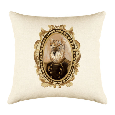 Lord Schnauzer Throw Pillow Cover - Dog Illustration Throw Pillow Cover Collection-Di Lewis