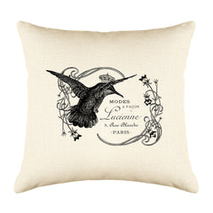 Lucienne Hummingbird Throw Pillow Cover - Decorative Designs Throw Pillow Cover Collection-Di Lewis