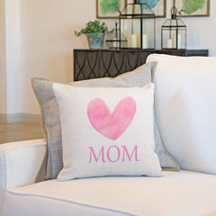 Big Pink Heart – Mom Throw Pillow Cover – Mother’s Day Collection
