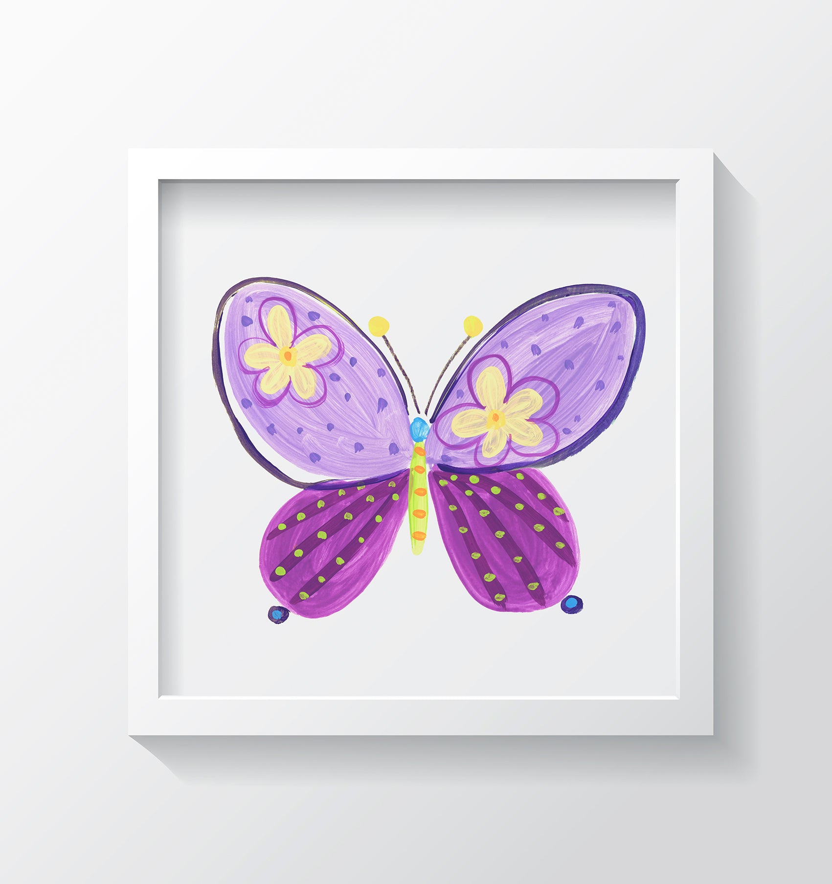 Purple Butterfly Wall Art for Kids Bedrooms & Nurseries