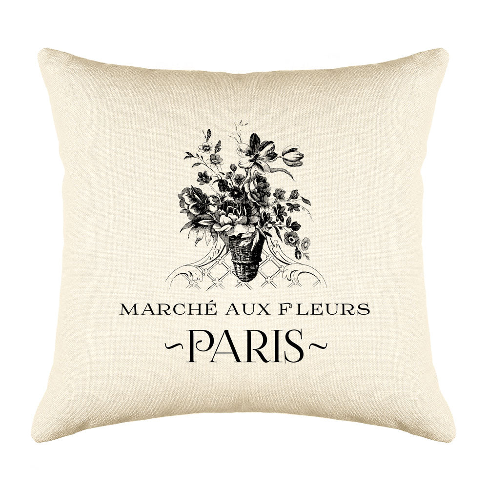 Marché Aux Fleurs Floral Throw Pillow Cover - Decorative Designs Throw Pillow Cover Collection-Di Lewis
