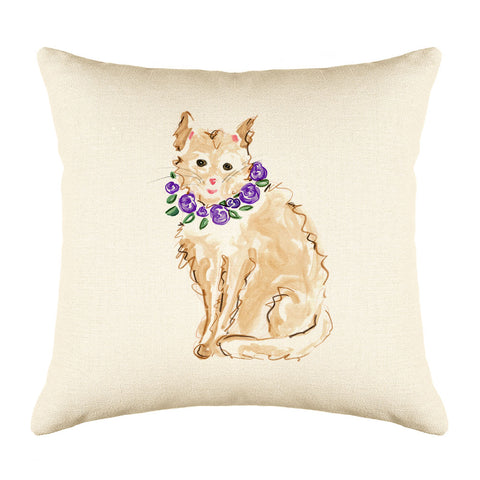 Ginger Cat Throw Pillow Cover - Cat Illustration Throw Pillow Cover Collection-Di Lewis