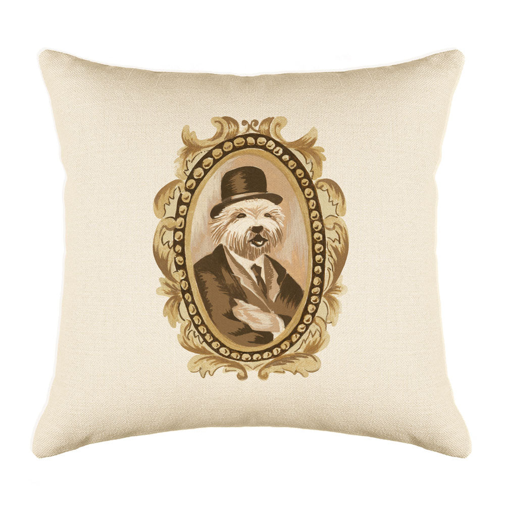 Mayor Maltese Throw Pillow Cover - Dog Illustration Throw Pillow Cover Collection-Di Lewis