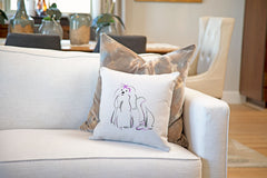 Missy Maltese Throw Pillow Cover - Dog Illustration Throw Pillow Cover Collection-Di Lewis